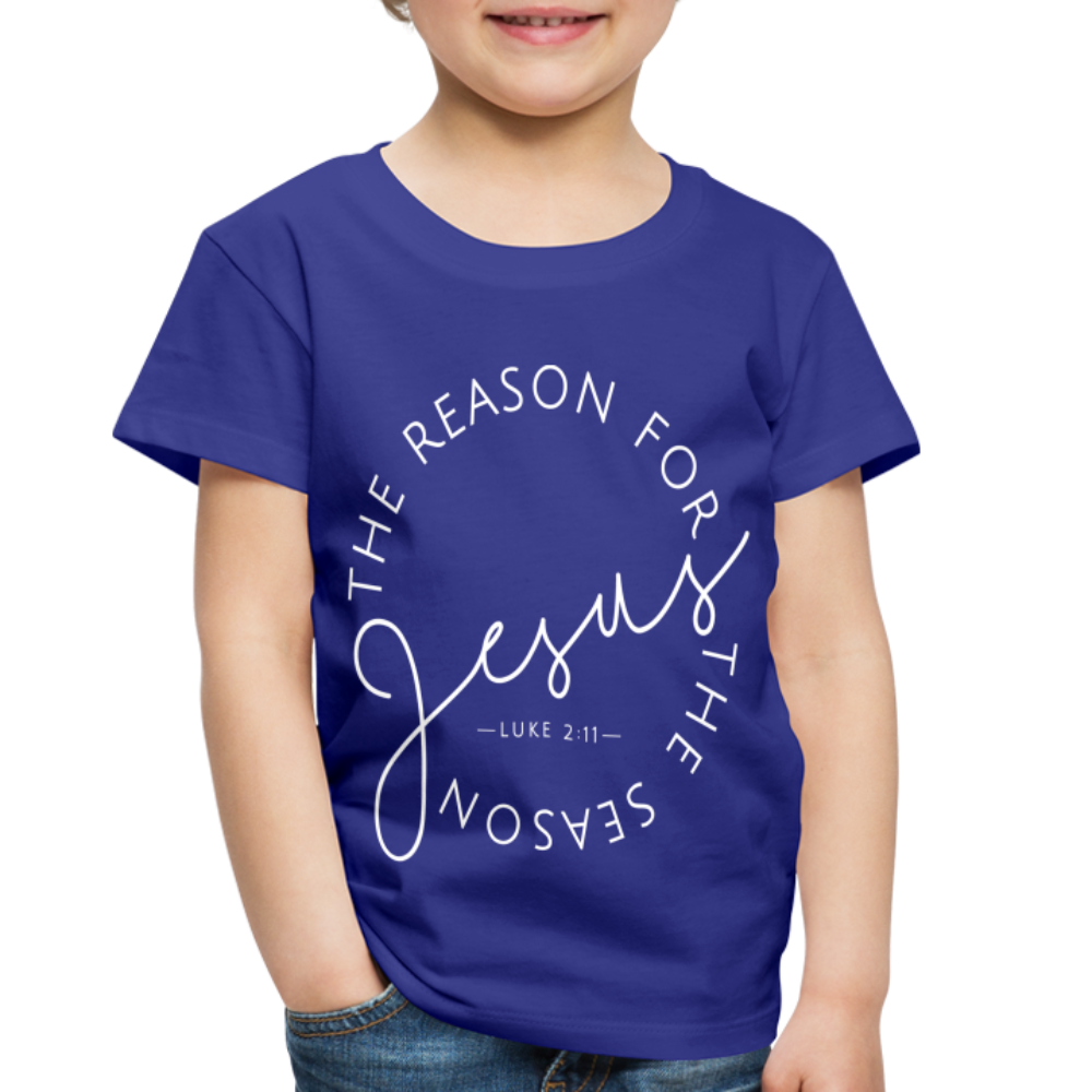 The Reason for the Season (W) Christmas Toddler Shirt - royal blue