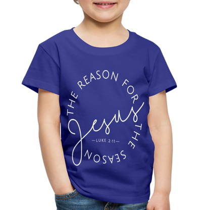 The Reason for the Season (W) Christmas Toddler Shirt - royal blue