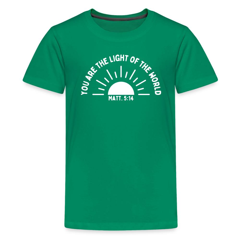 You are the Light of the World (W) Kid's T-Shirt - kelly green