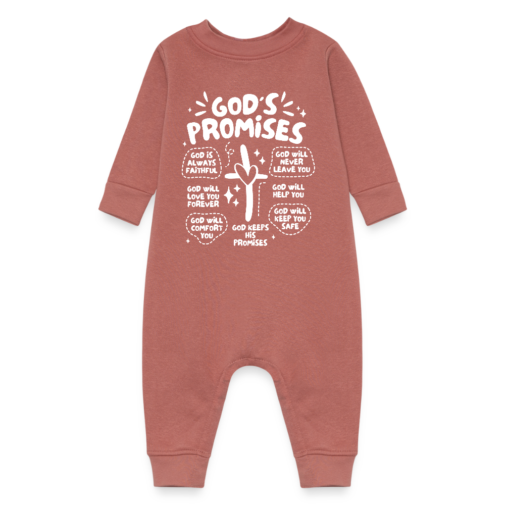 God's Promises Fleece Baby Onesie Bodysuit - mauve