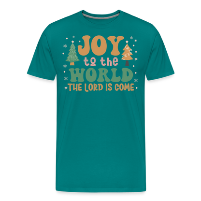 Joy to the World Christmas Family Men's Premium T-Shirt - teal