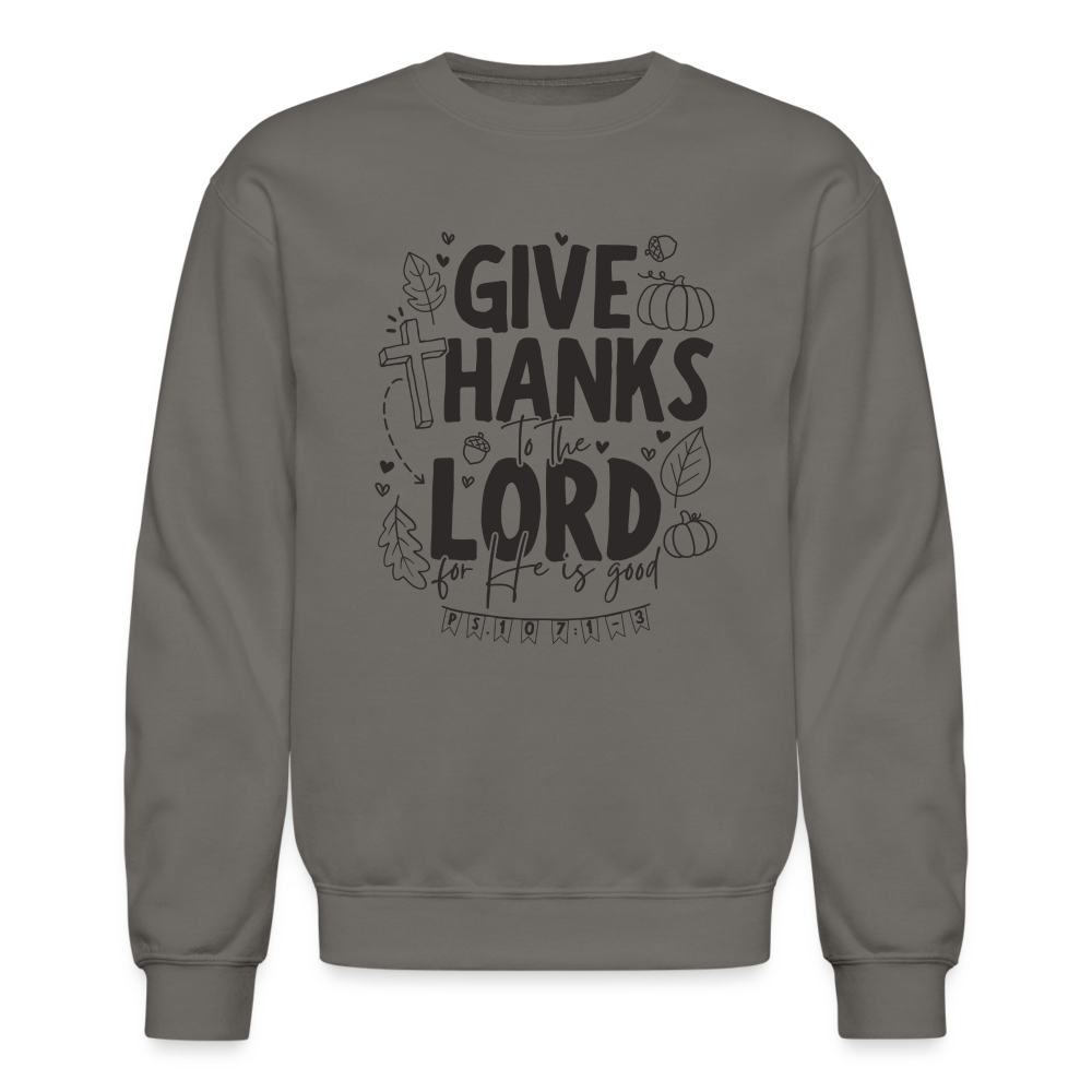 Give Thanks to the Lord Men's Sweater - asphalt gray