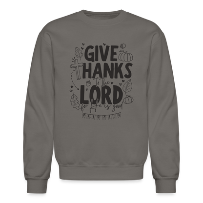 Give Thanks to the Lord Men's Sweater - asphalt gray