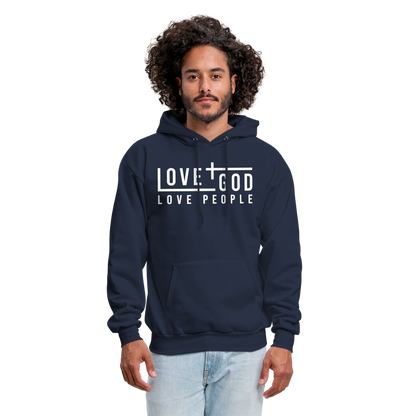 Love God Love People Men's Hoodie - navy