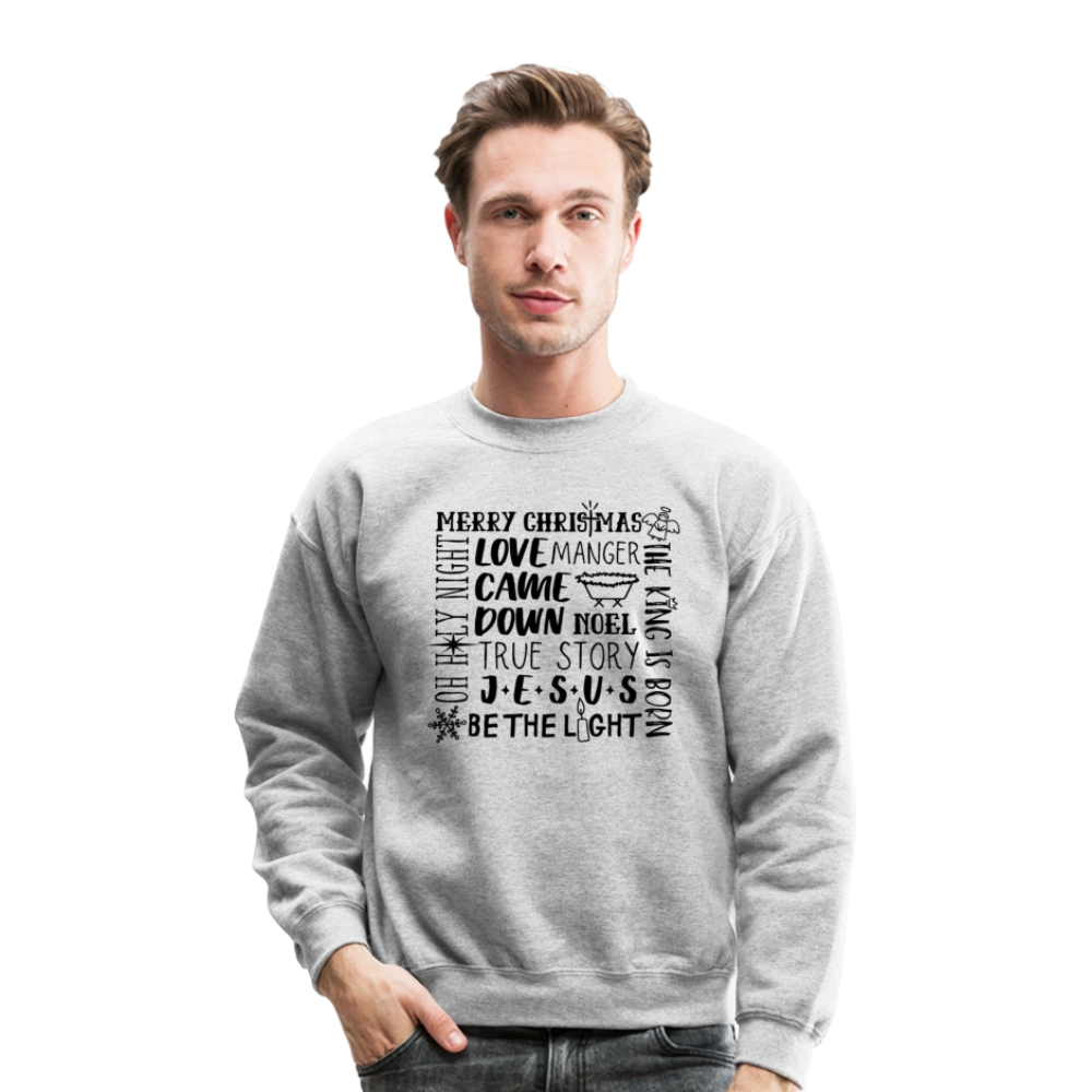 Christmas Collage Men's Sweater - heather gray