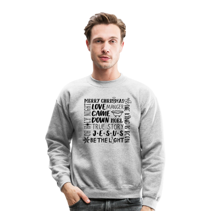 Christmas Collage Men's Sweater - heather gray