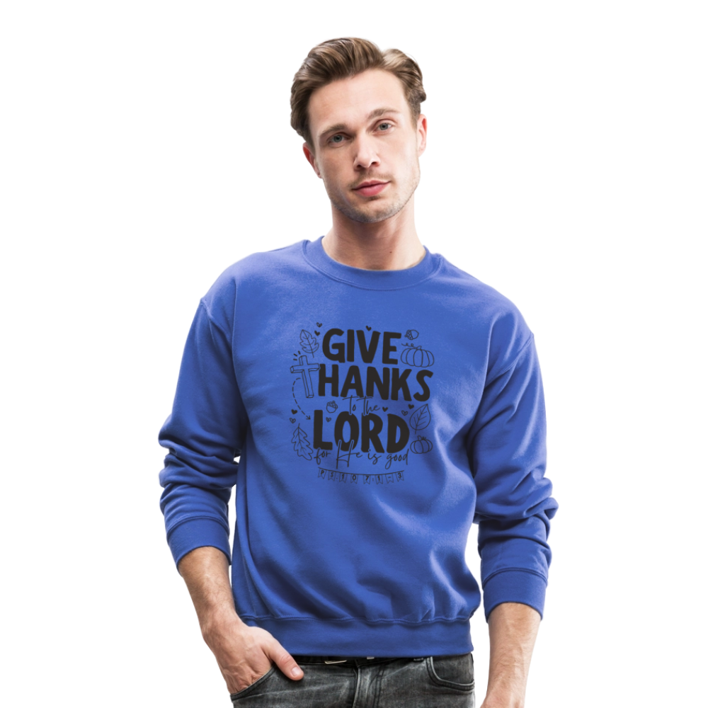 Give Thanks to the Lord Men's Sweater - royal blue