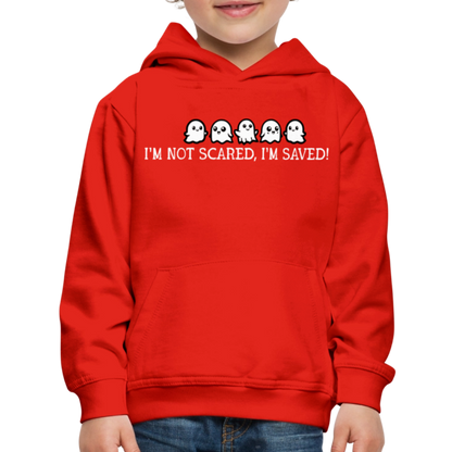 I'm Not Scared I'm Saved (W) Kid's Hoodie - red