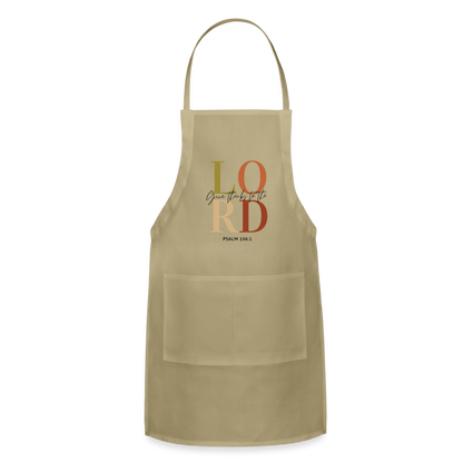 Give Thanks to the Lord Apron - khaki