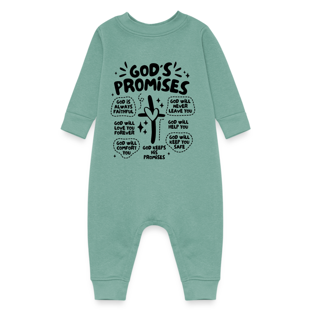 God Promises Fleece Baby Onesie Bodysuit - saltwater