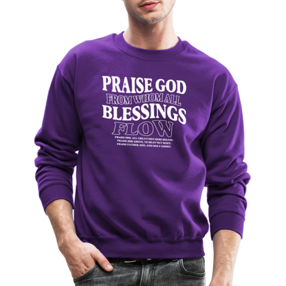 Praise God from Whom All Blessings Flow Men's Sweater - purple