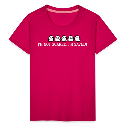 I'm Not Scared I'm Saved (W) Toddler T-Shirt - dark pink