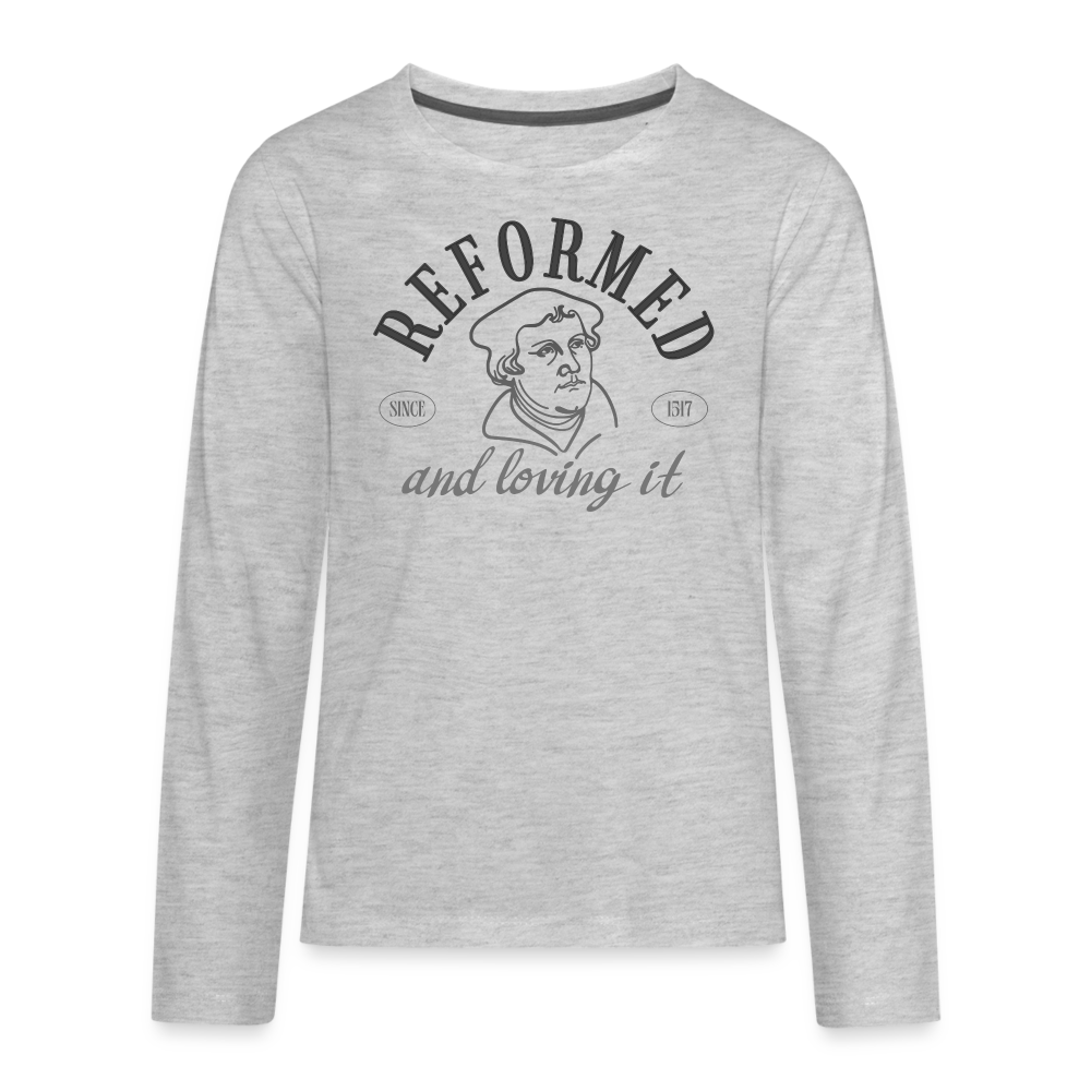 Reformed & Loving It Reformation Day Kid's Long Sleeve Shirt - heather gray