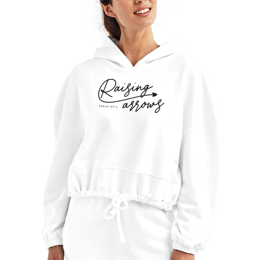 Raising Arrows Women’s Cropped Hoodie - white