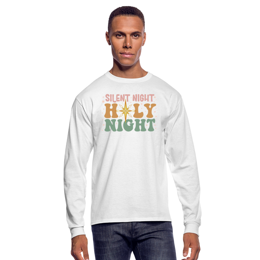 Silent Night Christmas Family Men's Long Sleeve T-Shirt - white