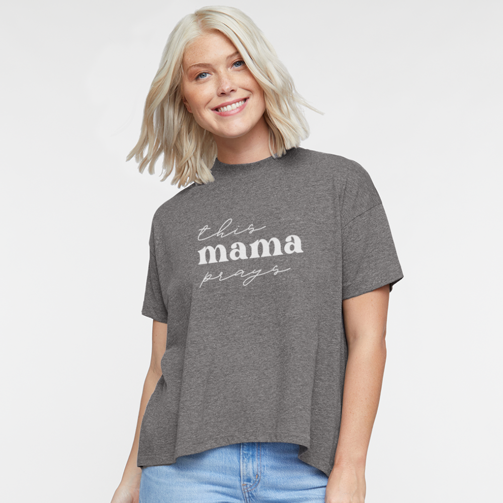 This Mama Prays (W) Women's Hi Lo T-Shirt - granite heather 