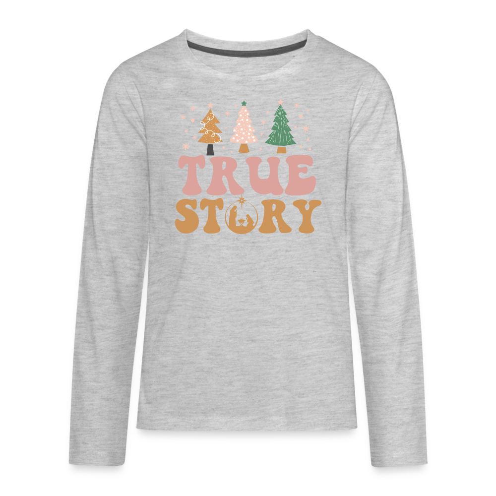 True Story Christmas Family Kids' Premium Long Sleeve T-Shirt - heather gray