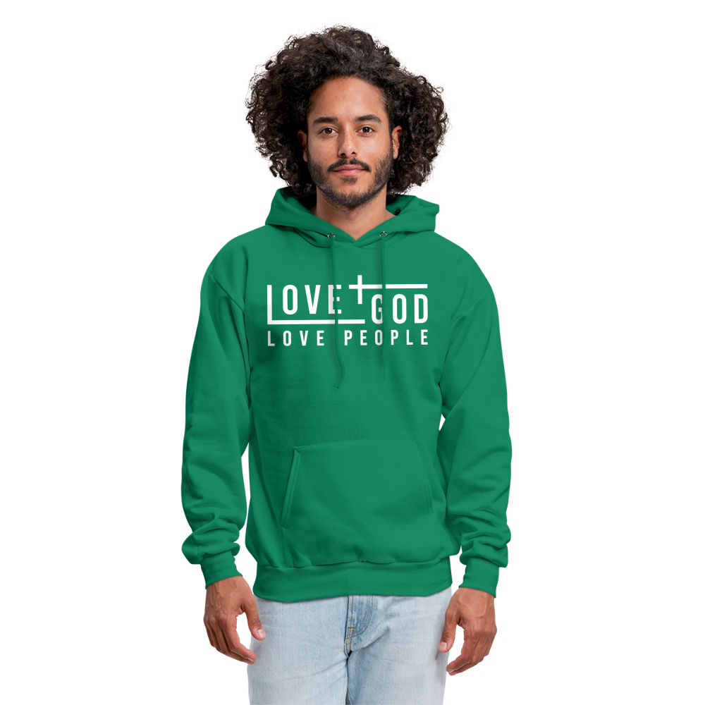 Love God Love People Men's Hoodie - kelly green