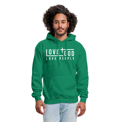 Love God Love People Men's Hoodie - kelly green