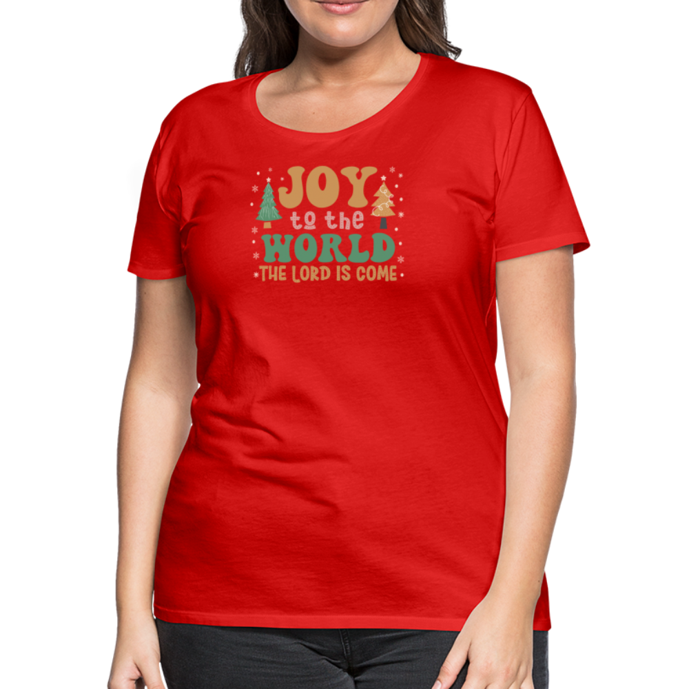 Joy to the World Christmas Family Women’s Premium T-Shirt - red