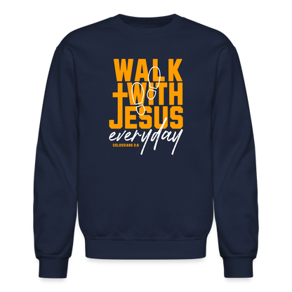 Walk with Jesus Everyday Men's Sweater - navy