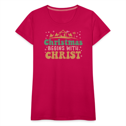 Christmas Begins with Christ Family Women’s Premium T-Shirt - dark pink