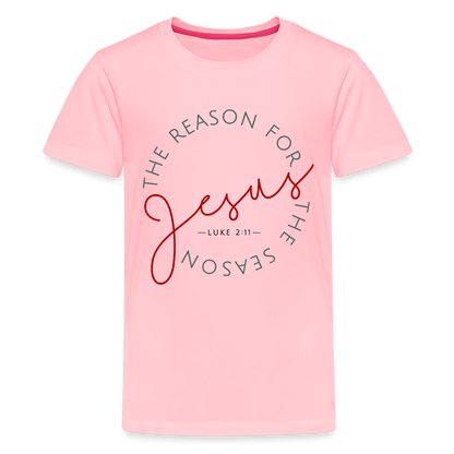 The Reason for the Season (Color) Christmas Kids' Premium T-Shirt - pink