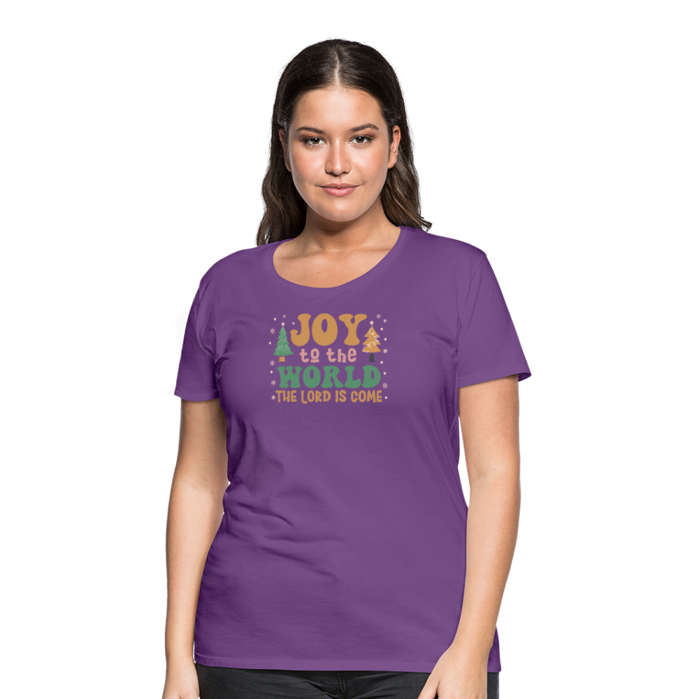 Joy to the World Christmas Family Women’s Premium T-Shirt - purple