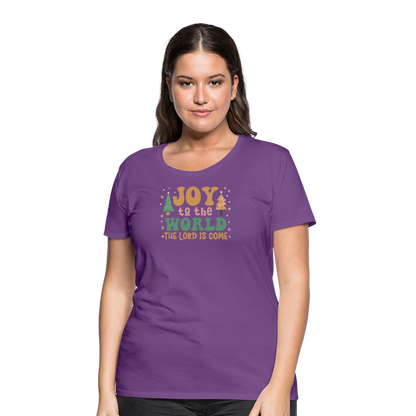 Joy to the World Christmas Family Women’s Premium T-Shirt - purple