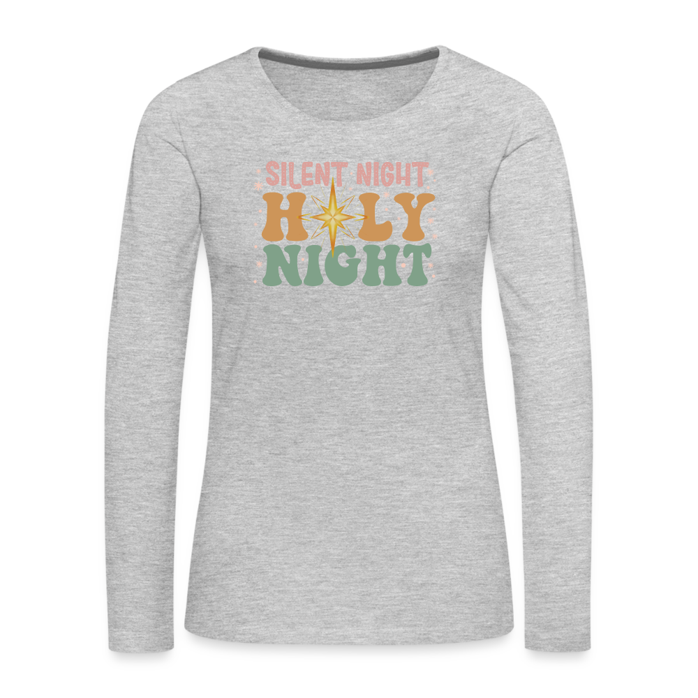 Silent Night Christmas Family Women's Premium Long Sleeve T-Shirt - heather gray