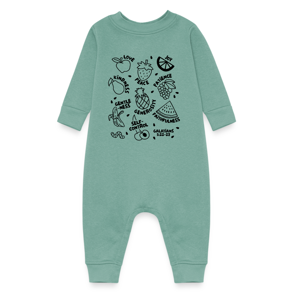 Fruit of the Spirit Fleece Baby Onesie Bodysuit - saltwater