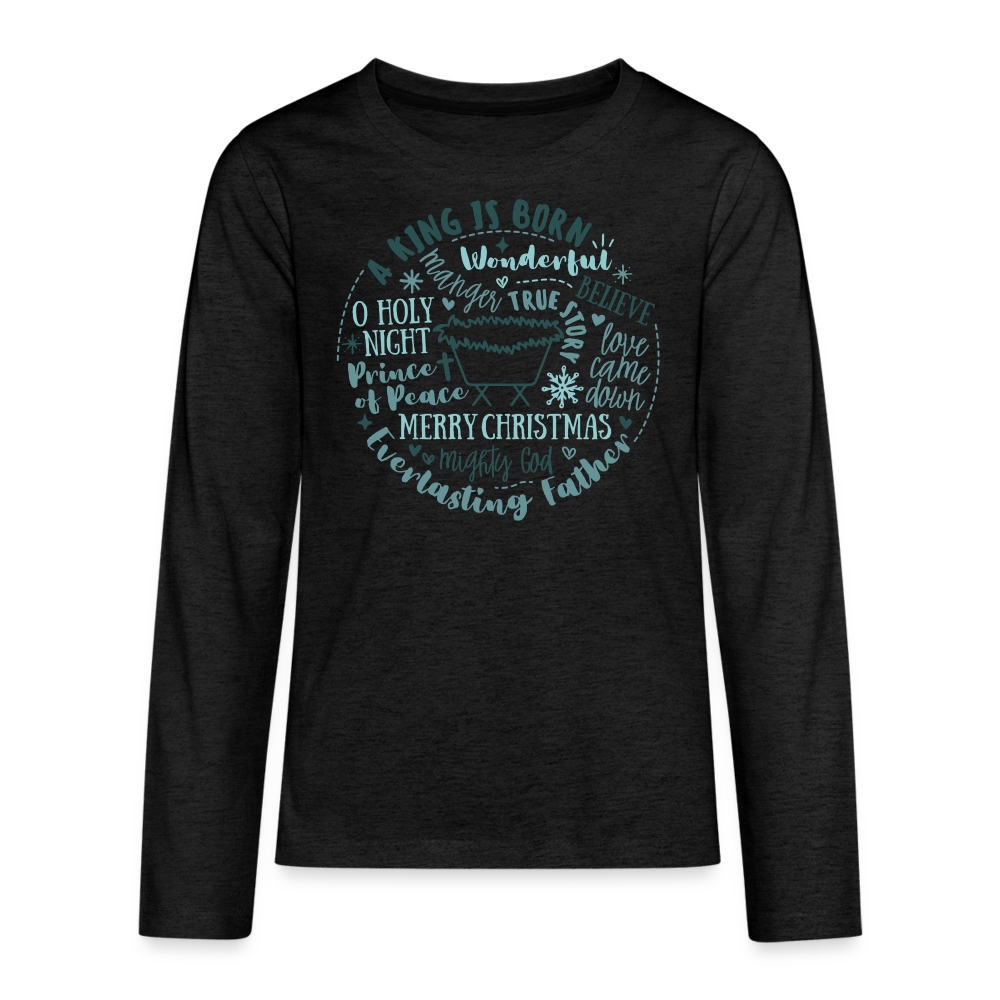 Manger Collage (W) Kid's Long Sleeve Shirt - charcoal grey