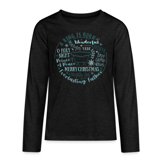 Manger Collage (W) Kid's Long Sleeve Shirt - charcoal grey