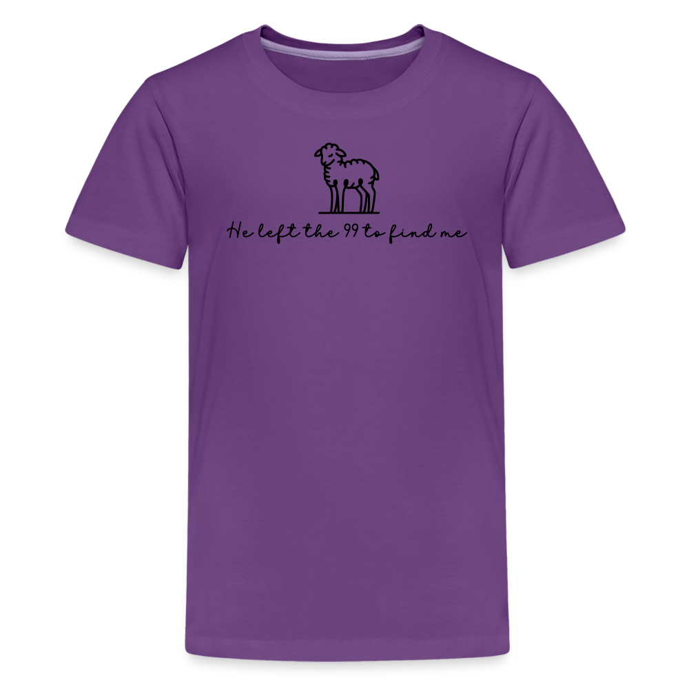 He Left the 99 to Find Me Youth Kids T-Shirt - purple