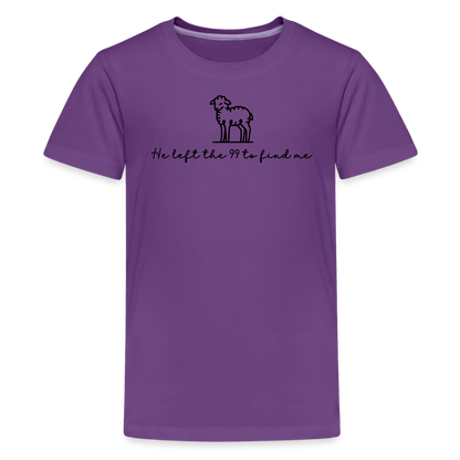 He Left the 99 to Find Me Youth Kids T-Shirt - purple