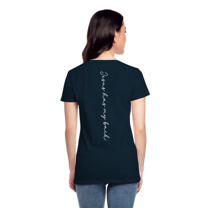 Jesus has My Back Women's T-Shirt - deep navy