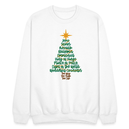 Names of Jesus Christmas Tree Men's Sweater - white