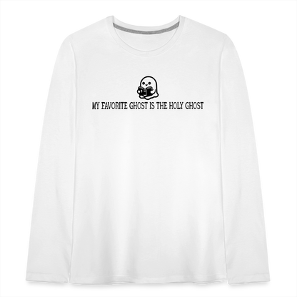 My Favorite Ghost is the Holy Ghost (Bible) Kids Long Sleeve Shirt - white