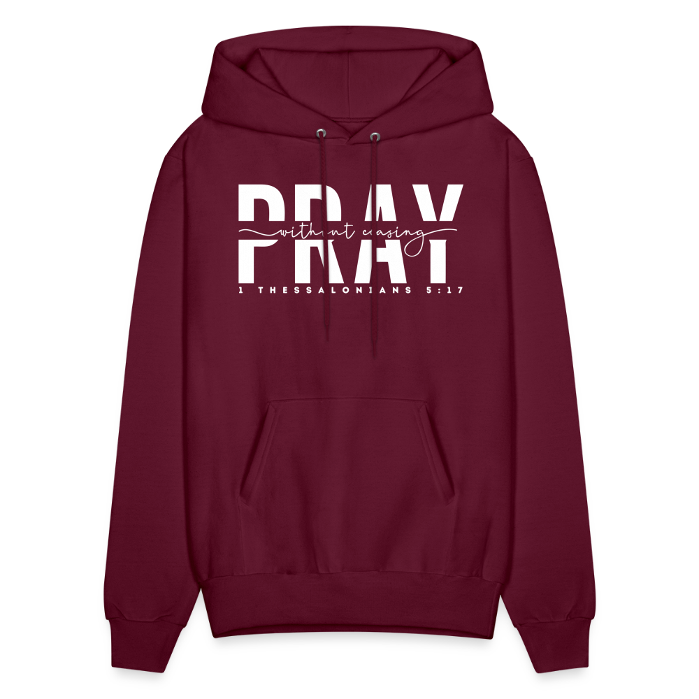 Pray Without Ceasing (W) Men's Hoodie - burgundy