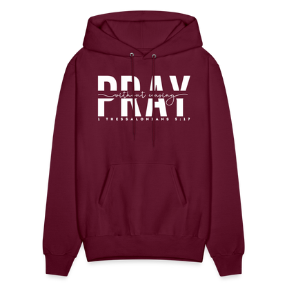 Pray Without Ceasing (W) Men's Hoodie - burgundy