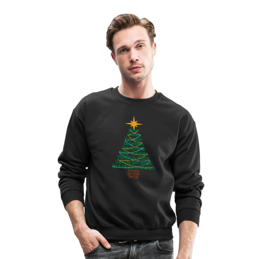 Names of Jesus Christmas Tree Men's Sweater - black