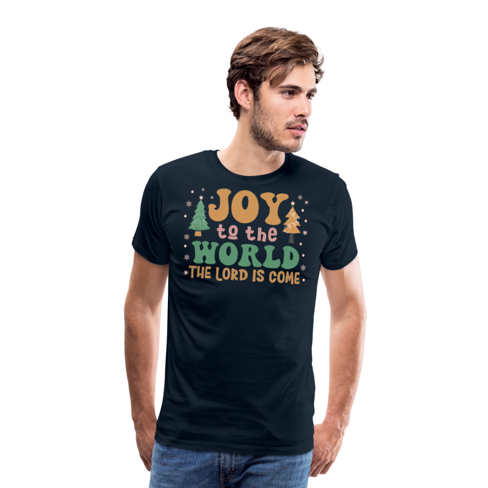 Joy to the World Christmas Family Men's Premium T-Shirt - deep navy