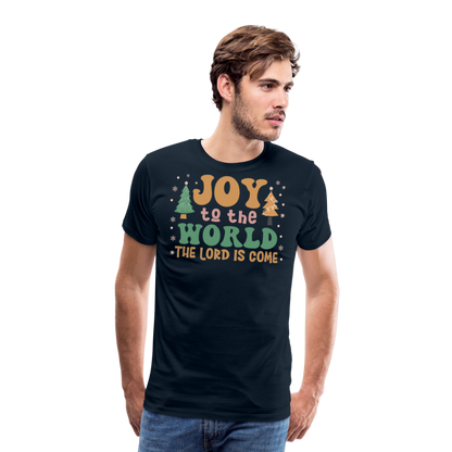 Joy to the World Christmas Family Men's Premium T-Shirt - deep navy