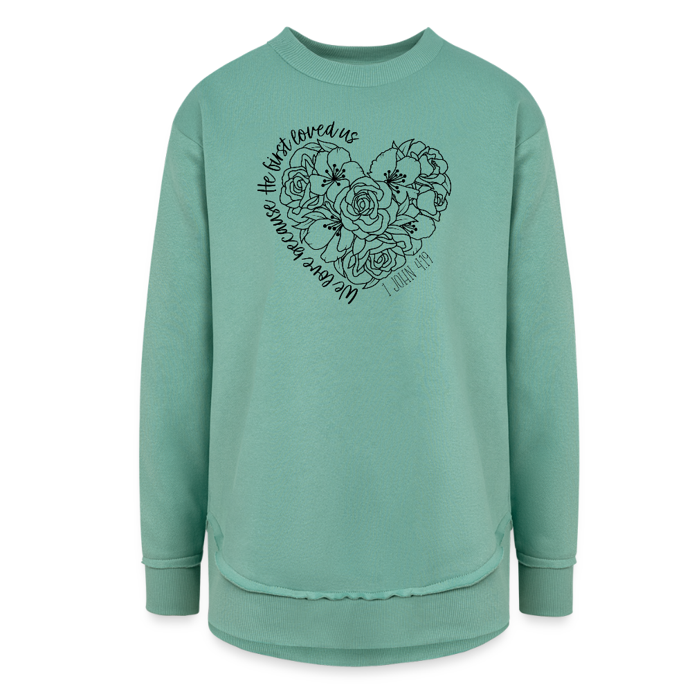 We Love Because He First Loved Us Women's Long Sleeve Weekend Tunic - saltwater