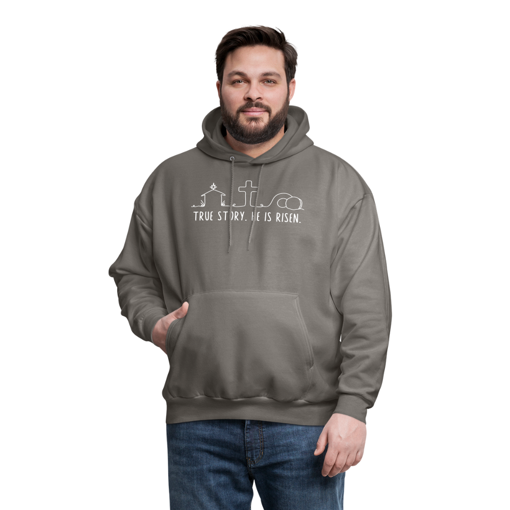 True Story He is Risen (W) Men's Sweater - asphalt gray