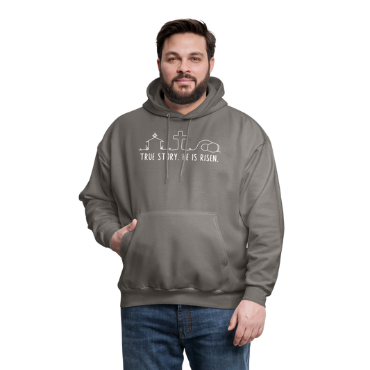 True Story He is Risen (W) Men's Sweater - asphalt gray