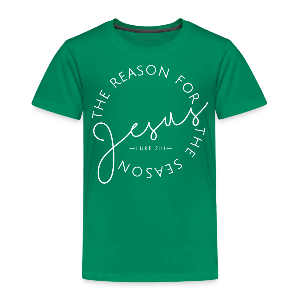 The Reason for the Season (W) Christmas Toddler Shirt - kelly green