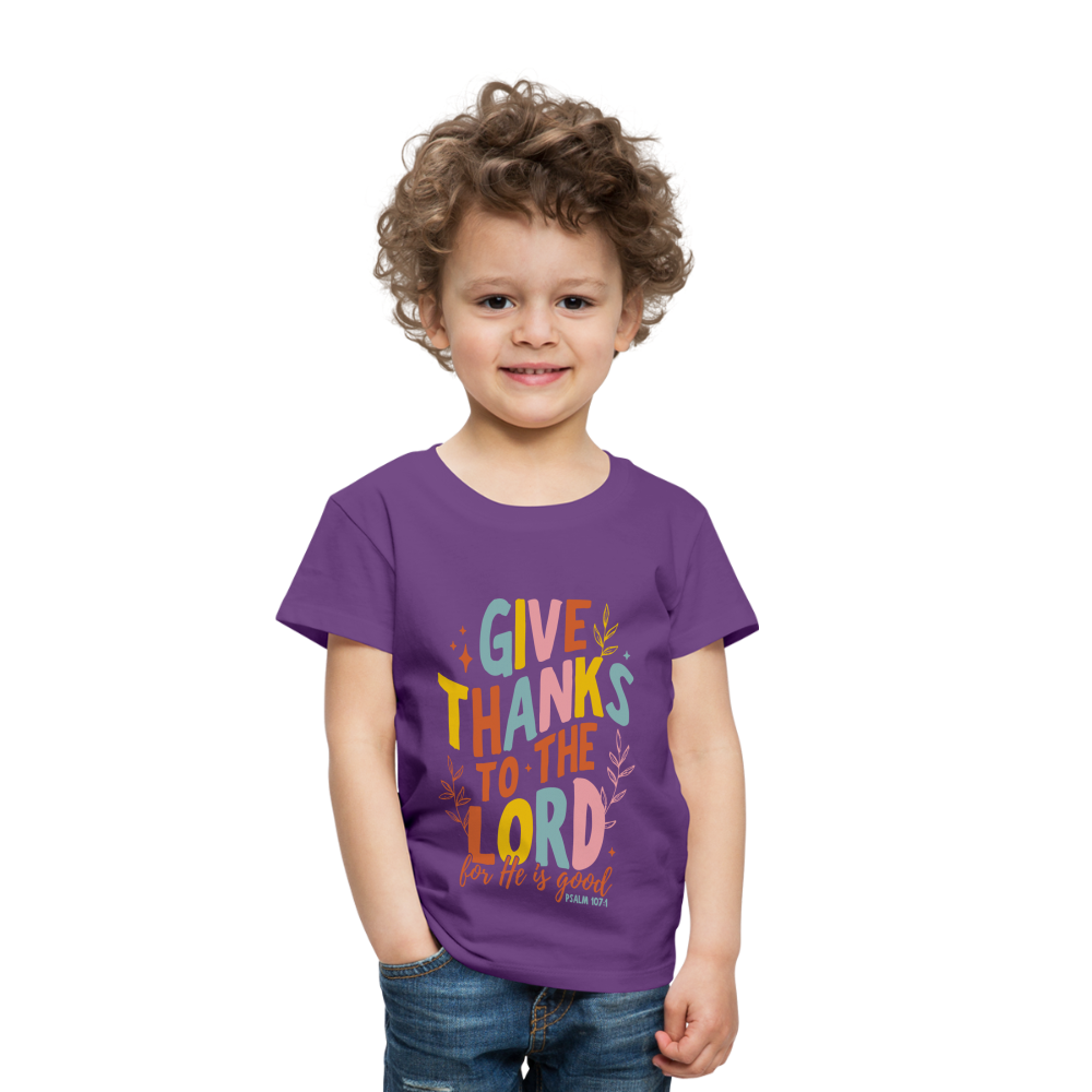 Give Thanks to the Lord (Color) Toddler T-Shirt - purple