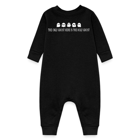 The Only Ghost Here is the Holy Ghost (W) Baby Fleece Bodysuit - black