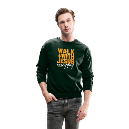 Walk with Jesus Everyday Men's Sweater - forest green